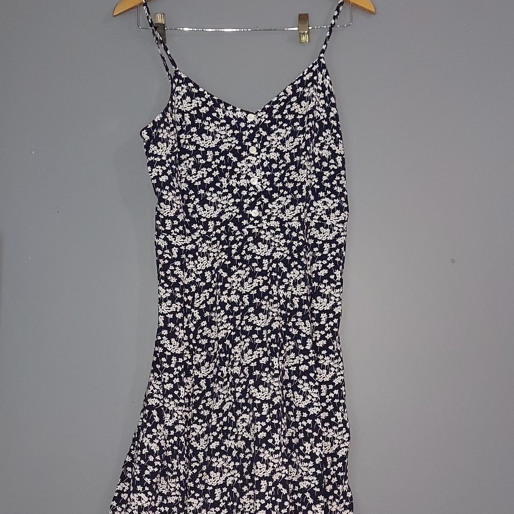 GAP Dark Blue Floral Spaghetti Strap Mini Dress